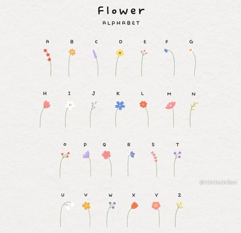 Flower Language Tiktok, Flowers Language, Language Aesthetic, Basic Flower, Simple Flower Drawing, Happy Birthday Cards Diy, Flower Language, Cute Easy Doodles, Aesthetic Names