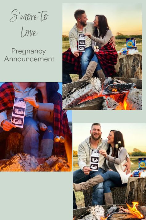 S\'more to love coming in May!  Love this fun little way to make the big annoucement.  #happycampers Smore Love Baby Announcement, Smore Baby Announcement, S'more Pregnancy Announcement, Smores Gender Reveal, Family Baby Announcement, Baby 2 Announcement, Announcement Photoshoot, Pregnancy Announcement Photoshoot, Fall Pregnancy