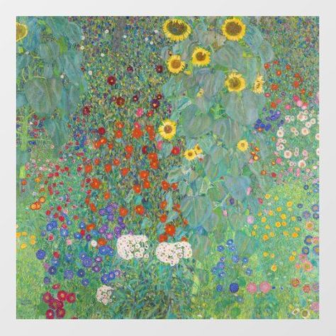 Warm Painting, Garden With Sunflowers, Art Klimt, Klimt Art, Dante Gabriel Rossetti, Georges Seurat, Sunflower Garden, Famous Artwork, Flower Landscape