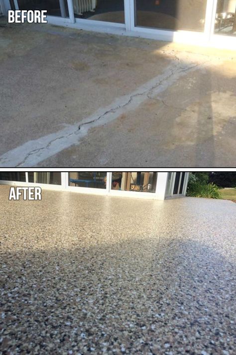 Patio Repair, Driveway Repair, Concrete Patio Makeover, Decoration Beton, Concrete Patios, Concrete Driveways, Patio Flooring, Painted Concrete Porch, Concrete Porch