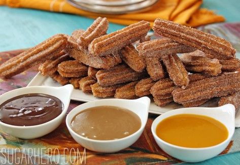 Churro Dipping Sauce, Churro Recipe, Easy Churros, Easy Churros Recipe, Mexican Spice, Homemade Churros, Fried Dessert, Churros Recipe, Dip Sauce