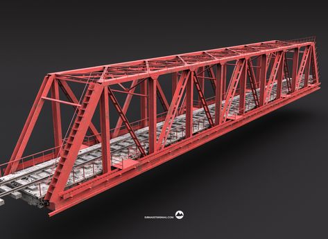 ArtStation - Railway bridge 3D model Iron Bridge, Railway Bridges, Bridge, Quick Saves