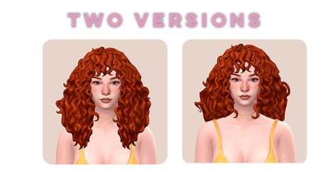 Keke Hair, two versions | Serenity on Patreon Sims 4 Curly Bangs Cc, Cc Hair Alpha, Serenity Sims 4 Cc Hair, Maxis Match Curly Hair, Sims 4 Curly Hair With Bangs, Sims 4 Cc 70's Hair, Sims 4 Flipped Hair Cc, Sims 4 Long Curly Hair, Sims 4 80s Hair