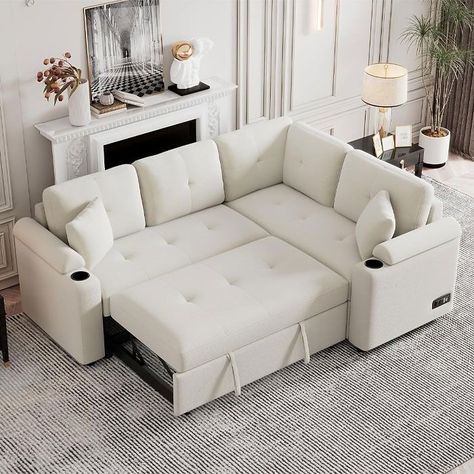 L Shaped Sofa Bed, Pull Out Sleeper Sofa, Brown Sectional, Sleeper Couch, L Shape Sofa, Corner Couch, Upholstered Couch, Pull Out Sofa Bed, Fabric Sectional Sofas