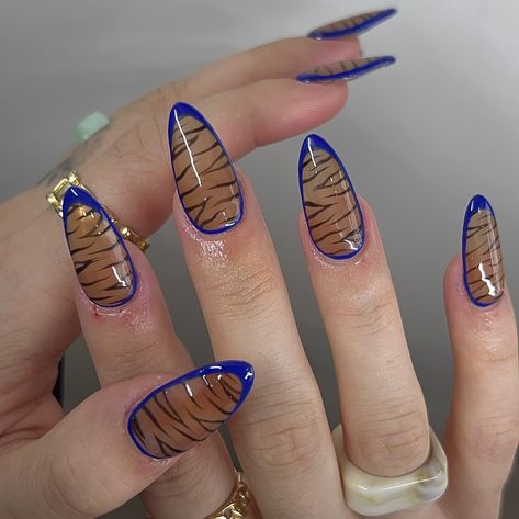 🫐🐅🫐🐅🫐 inspo: @nailsxanalysse @zoifish • • #nails #nailsofinstagram #nailart #nail #nails💅 #nailinspo #nailinspiration #nailsdesign #naildesigns #nailtech #nailartist #nashville #acrylicnails #nashvillenails #nashvillenailtech #nailsoftheday #nailsofinsta #nailsofnashville #explore #explorepage #explorepage✨ #nailedbyshev #trending #trendynails #nailsnailsnails #wildnails #tigernails #bluenails #printnails #almondnails Zoifishh Nails, Nessa Nails, Nashville, Nail Art, Nails, Nail Arts