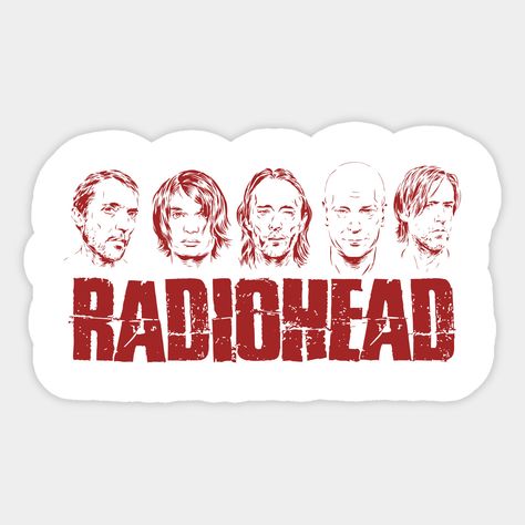 radiohead Radiohead Stickers, Radiohead Albums, Sticker Bts, Laptop Case Stickers, Band Stickers, Computer Sticker, Camisa Jeans, Scrapbook Stickers Printable, Stickers Printable