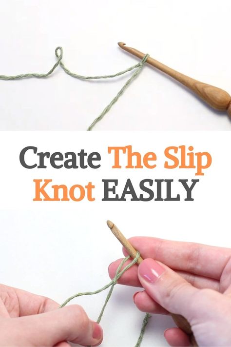 How To Create A Slip Knot, How To Make A Slipknot Crochet, Slip Knot Tutorial, Slip Knot Crochet, How To Makr, Crochet Tatting, Loop Knot, Knot Tying, Knitting Basics