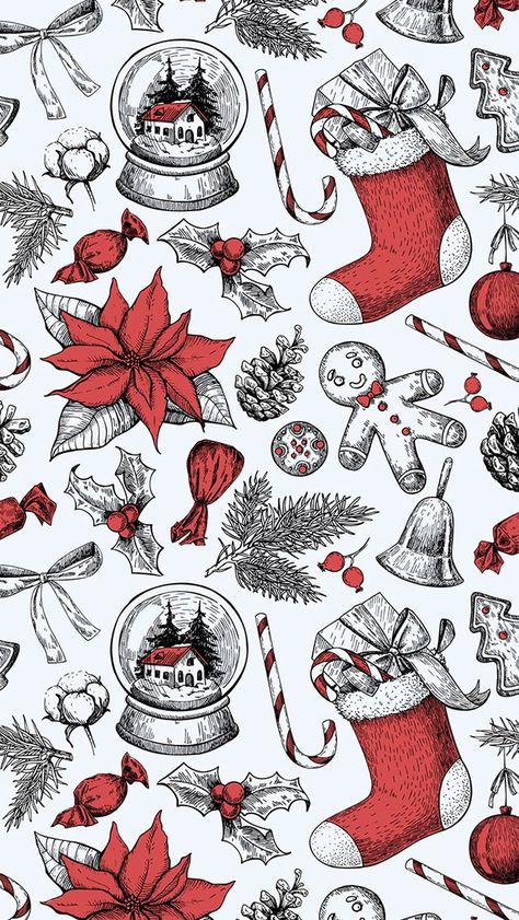 Christmas Wallpaper Backgrounds, Xmas Wallpaper, Cute Christmas Wallpaper, Christmas Phone Wallpaper, Wallpaper Android, Holiday Wallpaper, Wallpaper Iphone Christmas, Winter Wallpaper, Christmas Illustration