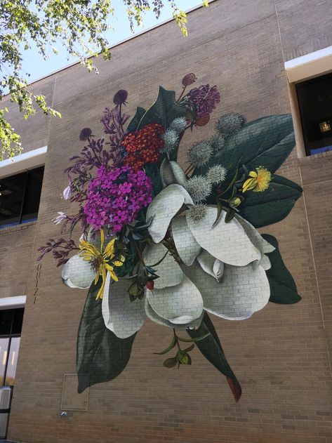 Louise Jones, Flower Mural, Wall Flowers, Open Gallery, Large Mural, Institute Of Contemporary Art, Mural Ideas, Murals Street Art, Art Street