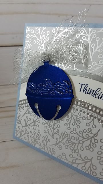 Homemade with Heart - Stampin' with Eva: Curvy Blue Jingle Bell Card Jingle Bell Cards, Stamped Christmas Cards, Christmas Jingles, Anna Griffin Cards, Christmas Classic, Boho Blue, Homemade Christmas Cards, Stamp Projects, Diy Christmas Cards