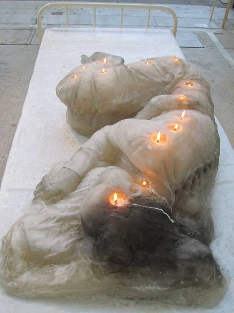 life size woman candle #boingboing Candle Sculpture, Candle Girl, Sleeping Women, Kunst Inspiration, Wow Art, Sculpture Installation, Figurative Sculpture, Art Sculpture, Installation Art