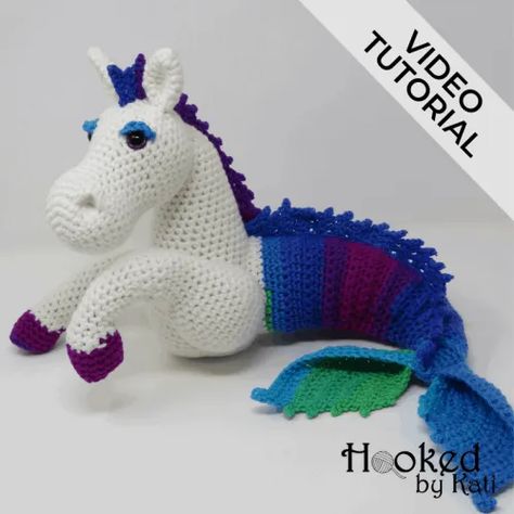 Murdock the Kelpie | Video Tutorial | Hooked by Kati Sea Creatures Crafts, Amigurumi Tips, Simply Crochet, Easter Bunny Eggs, Sea Dragon, Crochet World, Crochet Patterns Free, Girls Gift, Amigurumi Toys