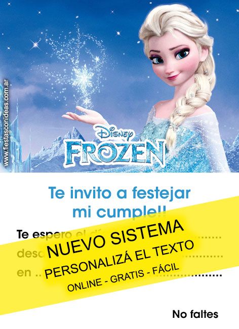 Tarjeta de cumpleaños de Frozen 2. Tarjeta para editar e imprimir gratis. Free Frozen Invitations, Elsa Invitation, Swim Party Invitations, Candyland Invitations, Mickey Mouse Clubhouse Invitations, Free Printable Bingo Cards, Elsa Birthday Party, Baby Shower Invitation Wording, Frozen Invitations