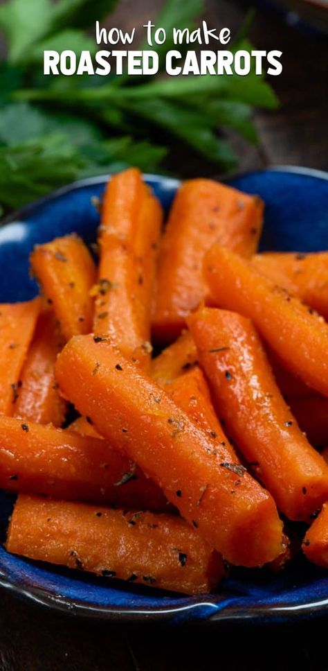 Learn how to Roast Carrots in this easy recipe! Use regular or baby carrots tossed with seasoning to make roasted carrots as a side dish vegetable for dinner! Carrots Dessert, How To Roast Carrots, Side Dish Vegetable, Cooked Baby Carrots, Fridge Tips, Cream Deserts, Organization Fridge, Easy Dinner Side Dishes, Fridge Containers