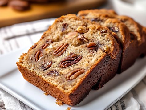 Alabama Pecan Bread - Remodr Honey Butter Alabama Pecan Bread, Pecan Braid Recipe Panera, Sweet Alabama Pecan Bread, Alabama Pecan Bread, Pecan Bread, Dessert Breads, Almond Bread, Brunch Dishes, Quick Bread Recipes