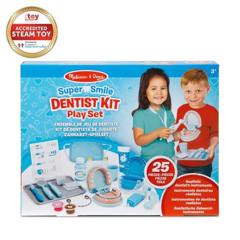 Super Smile Dentist Play Set | Melissa & Doug Dentist Play, Doctor Play Set, Kids Role Play, Smile Dentist, Kids Dentist, Dentist Visit, Blue's Clues, Melissa And Doug, Medical Kit