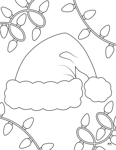 Choose from a variety of santa hat templates and coloring pages for tons of Christmas fun! All 25 pages can be printed from home. 100% FREE. Santa Hat Outline, Christmas Printables Free Templates, Santa Coloring Pages Free Printable, Santa Hat Template, Hat Coloring Page, Christmas Colouring, Santa Template, Hat Template, Painting Templates