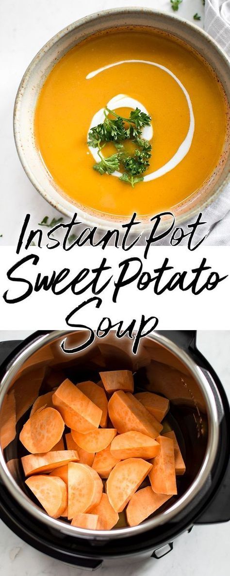 Soup For Winter, Instant Pot Sweet Potato, Soup Potato, Sweet Potato Soup Recipes, Soup Easy, Turkey Soup, Instant Pot Soup, Potato Soup Recipe, Sweet Potato Soup