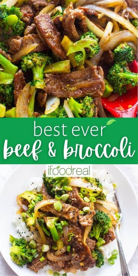 Easy to make Healthy Beef and Broccoli stir-fry is veggie packed with tender slices of beef then coated in a low sodium, low sugar flavorful sticky sauce. Your favorite Asian takeout now made healthier at home! Clean Eating Beef And Broccoli, Broccoli And Beef, Healthy Beef And Broccoli, Crunchy Broccoli, Beef And Broccoli Recipe, Ww Dinner, Easy Beef And Broccoli, Light Cooking, Sticky Sauce