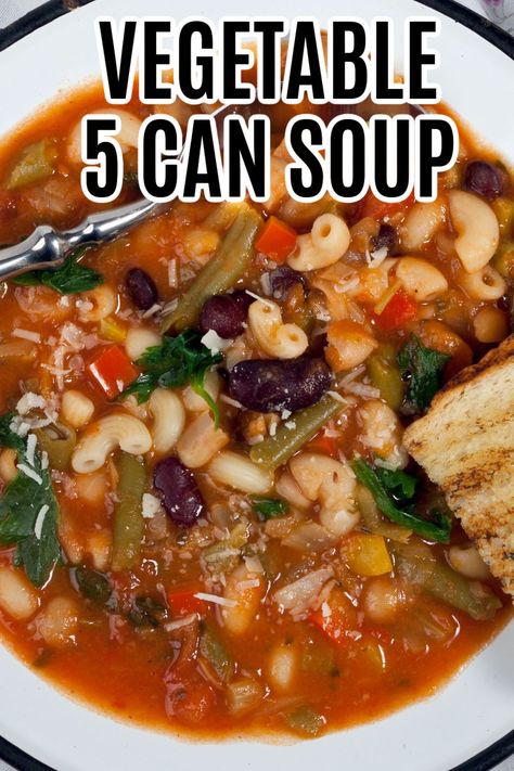 Vegetable 5 Can Soup 5 Can Soup Recipe Ww, 7 Can Christmas Soup, Easy Can Soup Recipes, Soups Made From Canned Goods, 8 Can Vegetable Soup, Easy Vegetable Soup With Canned Vegetables, 7 Can Soup With Minestrone, 5 Can Soup Recipe Pioneer Woman, Canned Veggie Soup