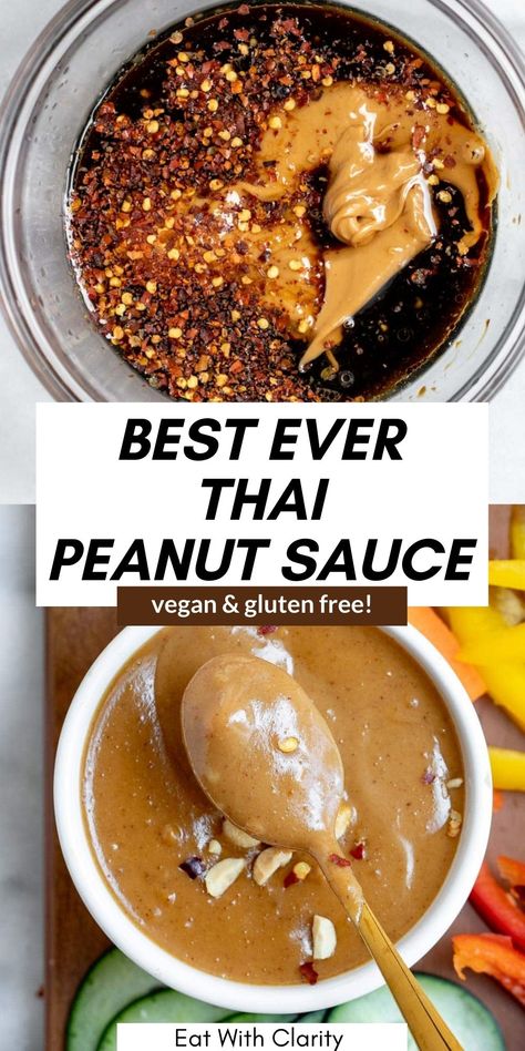 Best Peanut Dipping Sauce, Finger Food Friday, Asian Peanut Sauce Noodles, Peanut Noodle Sauce Recipe, Peanut Sauce Recipe Stir Fry, Asian Inspired Sauce, Easy Peanut Dipping Sauce, Buddha Bowl Peanut Sauce, Clean Peanut Sauce