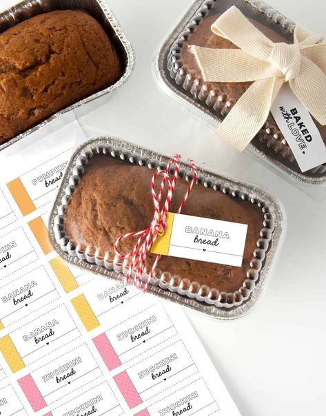 Mini Banana Bread Loaves Banana Bread Packaging, Mini Banana Bread Loaves, Banana Bread Loaves, Mini Banana Bread, Mini Bread Loaves, Easy Ice Cream Sandwiches, Bread Gifts, Sherbet Punch, Bake Sale Packaging