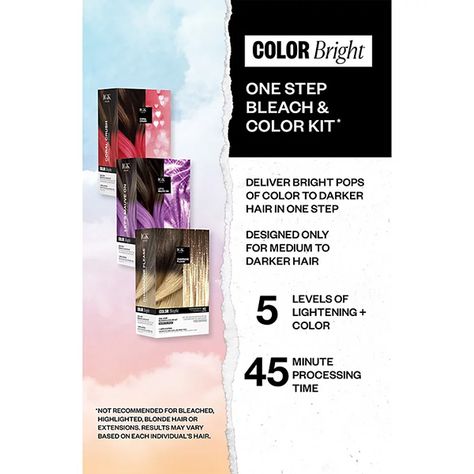 IGK Bright One-Step Bleach & Color Kit #taswiquh #One_Step_Hair_Bleach #Bright_Hair_Color_Kit #IGK_Hair_Care #DIY_Hair_Color #Bold_Color_Transformation #Quick_Bleach_and_Dye #Vibrant_Hair_Color #Salon_Quality_Hair What It Is A bleach-and-color kit that adds pops of color to medium to darker hair in a single application. https://sovrn.co/4r6coji Hair Levels, Darker Hair, Hair Bleach, Diy Hair Color, Vibrant Hair, Bright Hair, Color Kit, Bleach Color, Bold Color