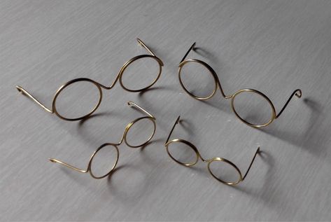 Craft Doll  Metal Wire Rim Eye Glasses / Gold Brass Metal Wire Rim Eye Glasses / Teddy bear Metal Wire Rim Eye Glasses /12 Pair Crochet Glasses Holder, Crochet Glasses, Craft Doll, Glasses Holder, Doll Crochet, Iron Wire, Doll Parts, Gold Brass, Metal Wire