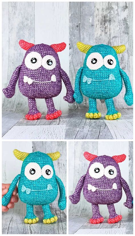 My Singing Monsters Crochet Pattern, Crochet Worry Monster Free Pattern, Monster Amigurumi Free Pattern, Crochet Monsters Free Pattern, Monster Crochet Pattern Free, Crochet Monster Pattern Free, Monster Crochet Pattern, Alien Crochet, Monster Amigurumi