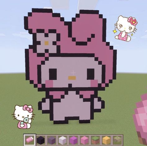 Mincraft Idea Houses, Sanrio Minecraft, Greenhouse Minecraft, Sanrio World, Mincraft Idea, Minecraft Buildings, Minecraft Ideas, Minecraft Houses, Pixel Art