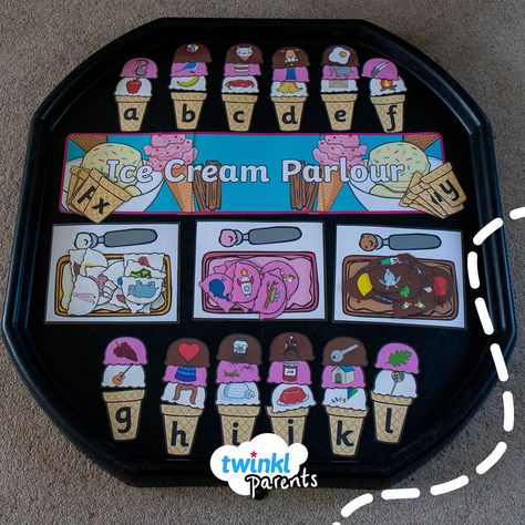 Ice Cream Parlour Role Play, Ice Cream Alphabet, Match The Letters, Alphabet Matching Game, Cvc Games, Ice Cream Parlour, Alphabet Activity, Tuff Spot, Matching Pictures