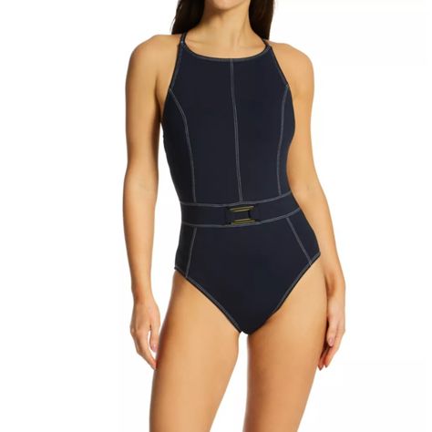 Blue By Rod Beattie A Fine Line Cross Back Mio One Piece Swimsuit He Bleu Rod Beattie A Fine Line Cross Back Mio One Piece Swimsuit L23230 Gives You A Distinctive Style That Is Bound To Turn Heads. Microfiber Swimsuit Imitates The Look Of Denim. Scoop Neck Swimsuit Has Wire-Free Cups With Removable Padding And Crossed, Fully Adjustable Straps. Bleu Rod Beattie's A Fine Line Cross Back Mio One Piece Swimsuit Is Made Of Nylon/Polyester/Spandex. Product Details: Hidden, Lined Wireless Cups Have Pockets For Light, Removable Padding, Included. Princess Seaming Along Top Front Sides For Bust Support And Shape. Covered Elastic Underband Provides Additional Support To The Bust. Shallow Scoop Neck