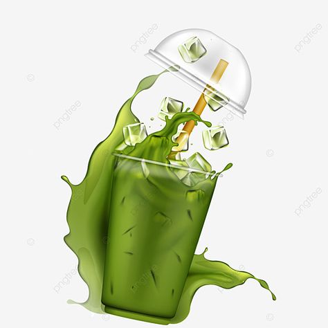 Matcha Illustration, Tai Tea, Strawberry Shots, Refreshing Fruit Drinks, Macha Tea, Matcha Milk Tea, Tea Vector, Cheese Tea, Matcha Milk