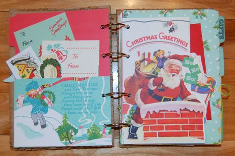 Memory Bound BLOG: October Afternoon Christmas Album! Christmas Journals, Book Journals, Christmas Mini Albums, Homemade Books, October Afternoon, Flip Books, Golden Books, Altered Book Art, Christmas Journal