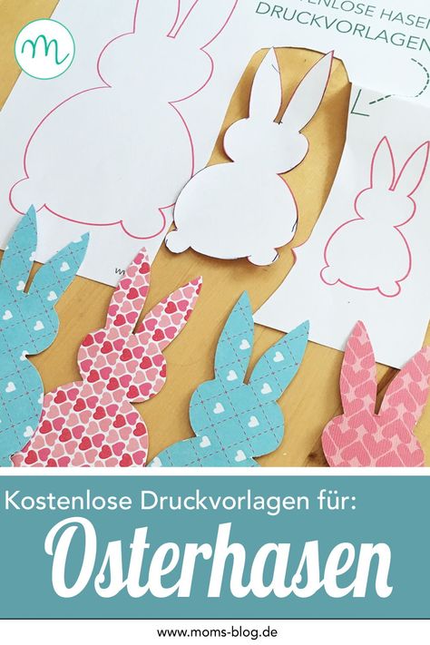 Niedliche Osterhasen Druckvorlage für eure Osterdeko! #freeprintable #freebie #ostern #druckvorlage Homemade Paint, Diy Basket, Bunny Crafts, Easter Crafts For Kids, Easter Treats, Easter Diy, Spring Crafts, Painting Crafts, Kids Crafts