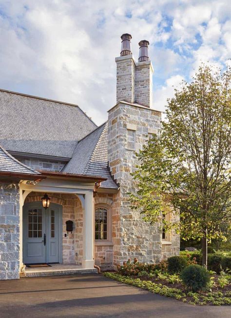 Dream Home Tour: A beautiful French Country estate in Minnesota Stone French Country Homes, Modern French Country Landscaping, French Normandy House Exterior, Winery Style, Retirement Cottage, French Country Estate, French Provincial Home, French Country Exterior, Country Designs