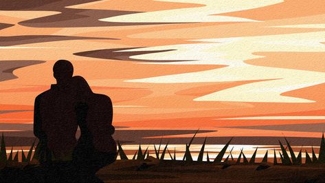 riverside,river,embankment,sunset,evening,warm,happy,back view sky and landscape,couple silhouette,rely,grassland Constellations Poster, Couple Landscape, Cottage Fairytale, Aesthetic Grunge Tumblr, Couple Sketch, Silhouette Drawing, Outdoor Couple, Couple Silhouette, Couple Painting