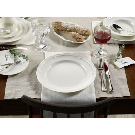 Villeroy & Boch Manoir 18 - Piece Porcelain China Dinnerware Set, Service for 6 & Reviews | Perigold White Dinnerware Set, China Dinnerware Sets, Festive Dinner, Soup Plating, China Dinnerware, Villeroy & Boch, China Porcelain, Porcelain Ceramics, Cups And Mugs