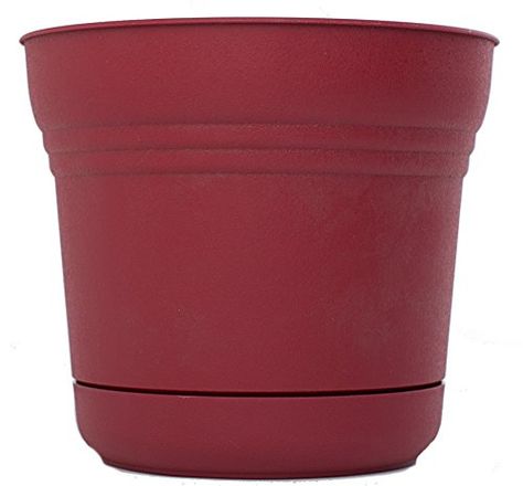 Bloem SP1212 Saturn Planter, 12-Inch, Union Red ** Check this awesome image  : Gardening DIY Cedar Planter Box, Plastic Planter Boxes, Corten Steel Planters, Plant Saucer, Cedar Planters, Resin Planters, Fiberglass Planters, Urn Planters, Window Planter Boxes