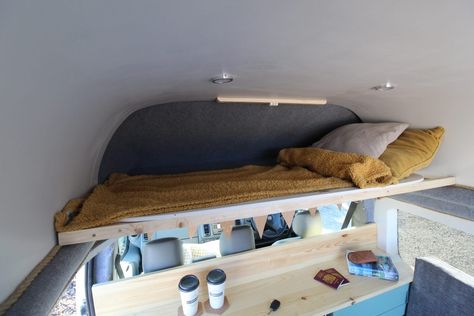 Beautiful Short SWB Van with a Unique High Roof. Swb Van Conversion, Worktop Upstands, Van Layout, Diy Caravan, Large Bench, Van Bed, Bench Sofa, Bunk Bed Mattress, Diesel Heater