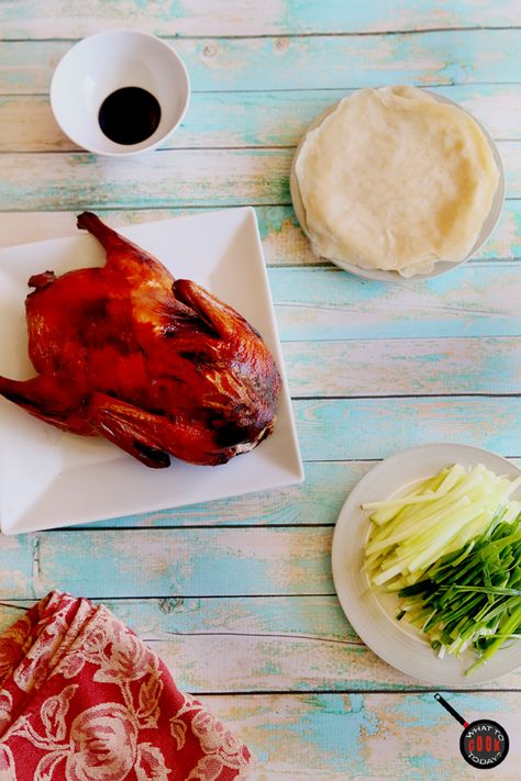 PEKING DUCK WITH CHINESE PANCAKES Peaking Duck, Chinese Pancakes, Chinese Scallion Pancakes, Peking Duck Recipe, Scallion Pancakes Chinese, Chinese Pancake, Almond Chicken, Plum Sauce, Scallion Pancakes