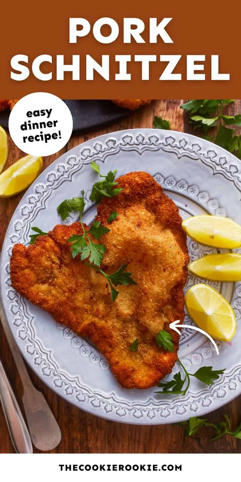 Pork Cutlets Recipes Easy, Tenderized Pork Cutlet Recipes, Pork Cutlet Recipes Easy, Schnitzel Recipe Pork, Pork Snitzel, Weiner Schnitzel, Pork Schnitzel Recipe, Pork Medallion Recipes, Pork Scallopini