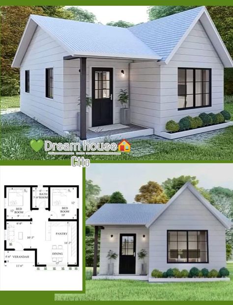 Guest Home Ideas Small Houses, 2 Story Adu, Incredible Tiny Homes, Small House Blueprints, Cheap House, Welcome To Home, Small House Layout, Small House Floor Plans, Building Plans House