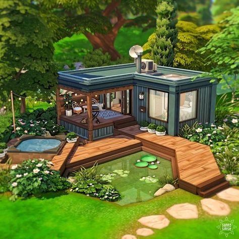 Sims 4 Forest House, Sims 4 Tiny Home, Sims Neighborhood, Sims 4 Tiny House, Desert Luxe, Sims Gallery, Sims 4 Seasons, Snowy Escape, Sims 4 Cottage