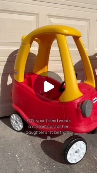 Samantha Stoddard | diy & furniture flips on Instagram: "Toy Car Makeover! 🚗 

#ad These little cars are iconic, but let’s refresh it and give it a makeover with @krylonbrand spray paint! 

Igrabbed some pink, silver, and white in the Krylon Fusion All-In-One line to paint the different parts of the car. This line has a built in primer and is meant for plastic, metal and other surfaces. Then, I sealed it off with a clear coat that will prevent the colors from fading in the sun ☀️

Finally, I created the cutest little front emblem and license plate for my friend’s daughter. This little makeover is such a fun way to customize toys for your little one, and you can often find these at thrift stores or Facebook marketplace! And even better, they’re perfect for inside play as the winter quickly Diy Little Tikes Car Makeover, Little Tikes Car Makeover, Car Makeover, Kids Wagon, Talladega Nights, Diy Furniture Flip, Birthday Painting, Furniture Flips, Little Tikes