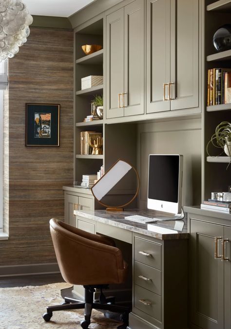 Gallery Studio In Casa, Transitional Home Office, Office Built Ins, Home Office Library, Office Remodel, Small Home Offices, Home Library Design, Spec Sheet, Well Read