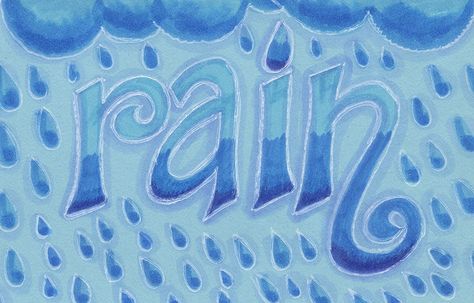 lettering Rain Drawing, Its Raining Its Pouring, Cloud Quotes, I Love Rain, Word Poster, Tangle Doodle, Going To Rain, Spring Shower, Under My Umbrella