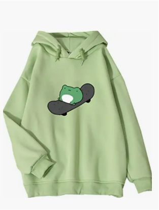 very cute and comfy Frog On Skateboard, Cow Hoodie, Hoodie Material, Cute Sweatshirts, Autumn Style, Hoodie Pullover, Workout Sweatshirt, Fall Sweatshirt, Kawaii Clothes