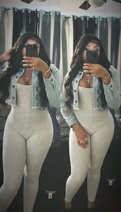 Body Suit Outfits Black Women, Grey Bodysuit Outfit, Grey Bodysuit, Body Suit Outfits, Mirror Pics, Cute Lazy Day Outfits, Lazy Day Outfits, Chill Outfits