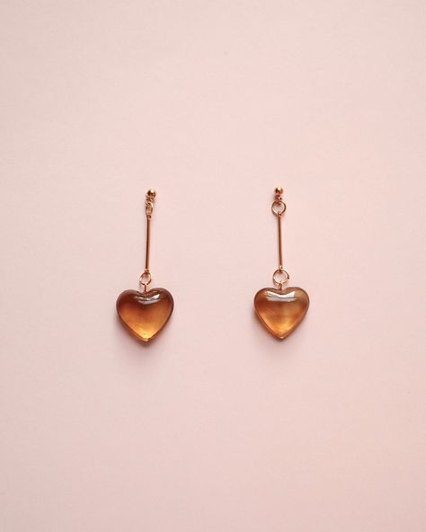 Neutral Amber Color Heart Drop Resin Earrings, Dainty 14k Gold Filled, Women, Heart Shaped Earring, Valentines Day Earrings, Birthday Gift - Etsy Valentines Day Earrings, Color Heart, Amber Earrings, Heart Shaped Earrings, Heart Drop Earrings, Funky Jewelry, Earrings Dainty, Jewelry Lookbook, Gold Filled Earrings